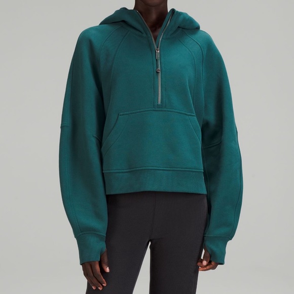lululemon athletica | Sweaters | Nwt Lululemon Scuba Oversized Halfzip  Hoodie Green Jasper | Poshmark